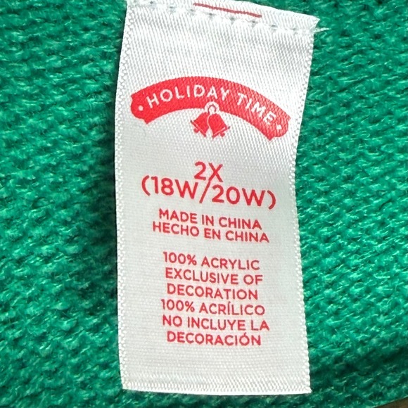 Merry Pugmas Christmas‎ Sweater Pug Dog Lover Gift Present Pompom Plus Size 2X - Picture 5 of 6